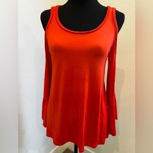 Chico’s Braided Cold-Shoulder Top Size 0 (US Size 4)